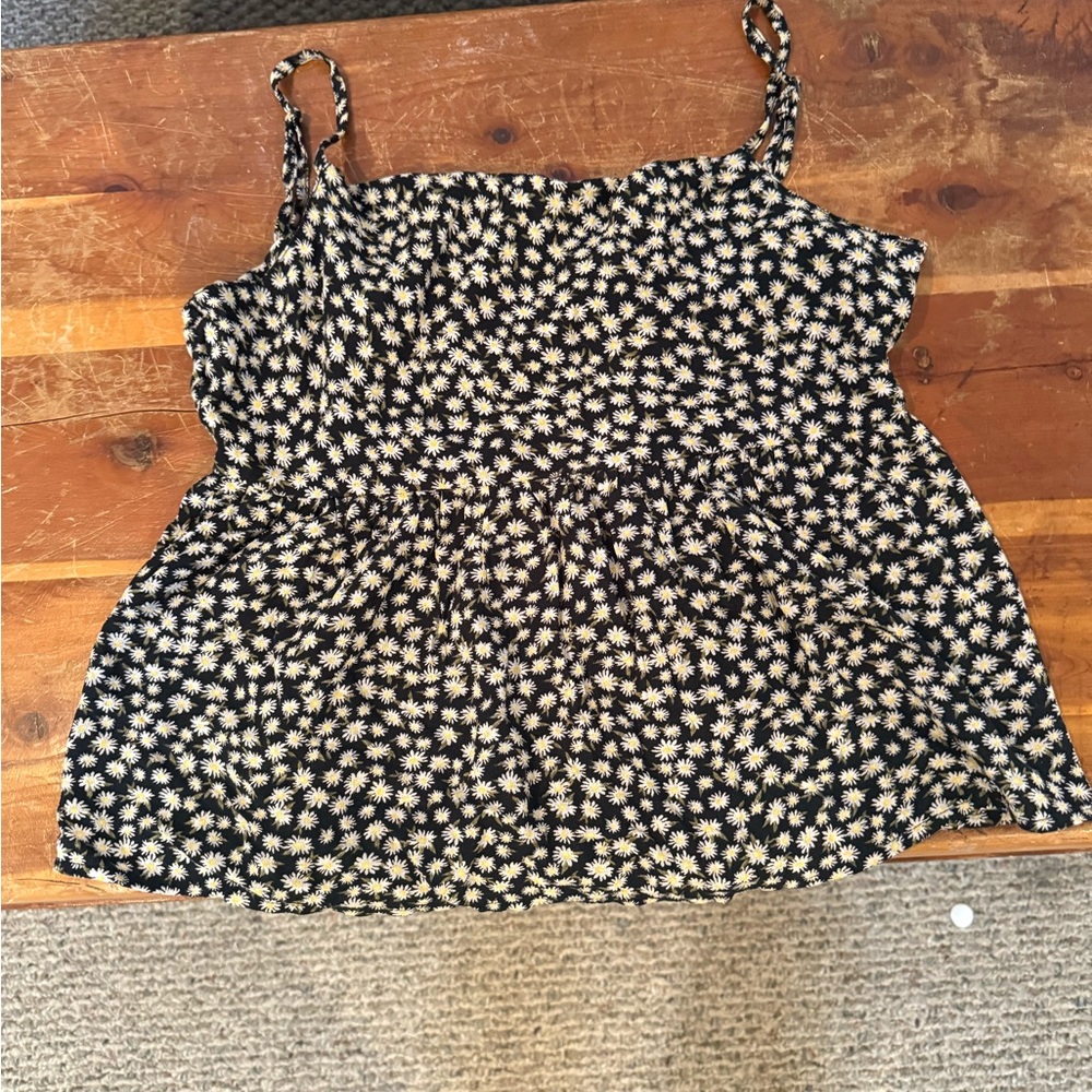 Floral Black and White Women's Top